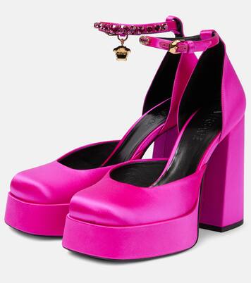 Plateau-Pumps Medusa Aevitas aus Satin | Versace