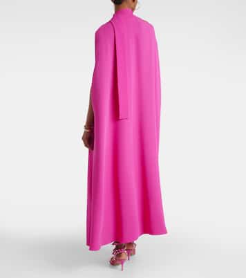 VGold caped silk maxi dress | Valentino
