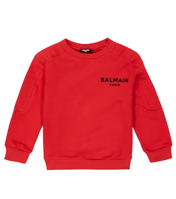 Logo cotton jersey sweatshirt | Balmain Kids