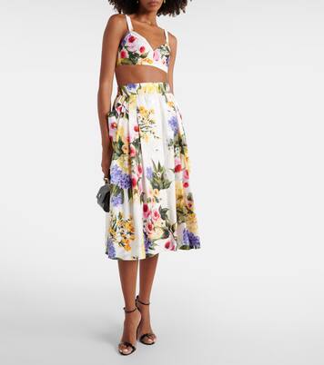 Floral cotton poplin bra top | Dolce&Gabbana