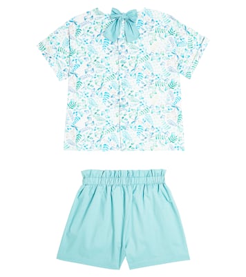 Printed cotton T-shirt and shorts set | Il Gufo