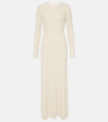 Vestido largo de bouclé de seda | Valentino