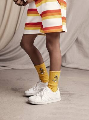 Striped cotton jersey shorts | Mini Rodini