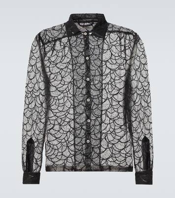 Pewter Shoal sequined mesh shirt | Bode