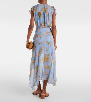 Robe longue Dovima en soie à fleurs | Veronica Beard