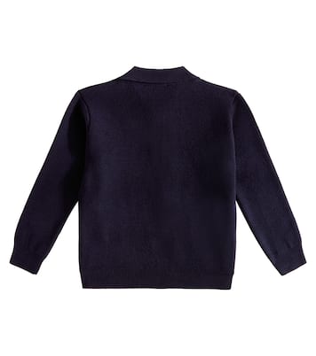 Logo wool polo sweater | Versace Kids