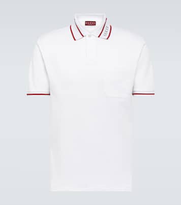 Web cotton piqué polo shirt | Gucci