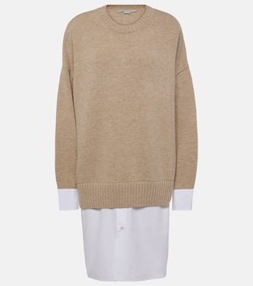 Pullover aus Schurwolle und Baumwollpopeline | Stella McCartney