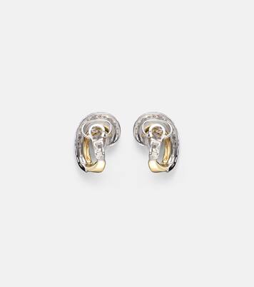 Orecchini Golden Strada in oro e oro bianco 18k con diamanti | Yeprem