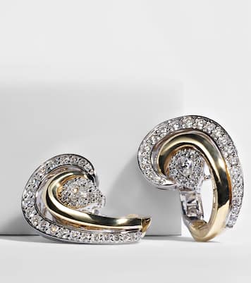 Orecchini Golden Strada in oro e oro bianco 18k con diamanti | Yeprem