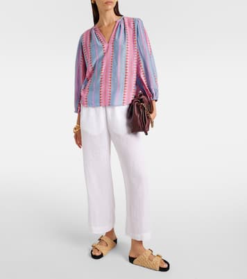 Isla embroidered cotton blouse | Velvet