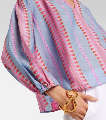 Isla embroidered cotton blouse | Velvet