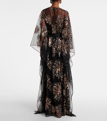 Cafetan Gran Soleil en tulle à ornements | Taller Marmo