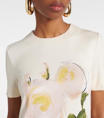 Maxikleid Painted Roses aus Jersey | Oscar de la Renta