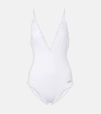 Broderie anglaise ruffled swimsuit | Chloé