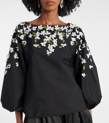 Top in misto cotone con applicazioni | Carolina Herrera