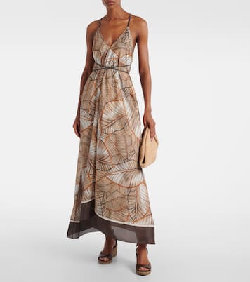 Bedrucktes Maxikleid aus Seide | Brunello Cucinelli