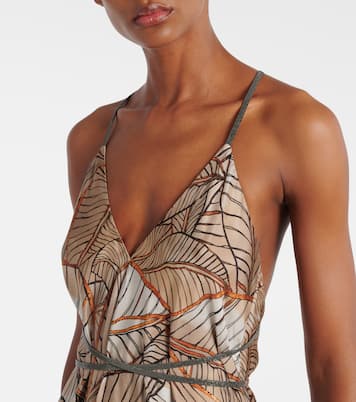 Bedrucktes Maxikleid aus Seide | Brunello Cucinelli
