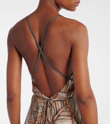 Bedrucktes Maxikleid aus Seide | Brunello Cucinelli