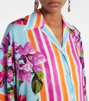 Camicia in misto seta con stampa | Dolce&Gabbana