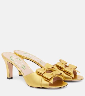 Pantoletten Bowow 75 aus Metallic-Leder | Valentino Garavani