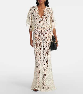 Obie crochet cotton and linen maxi dress | Norma Kamali