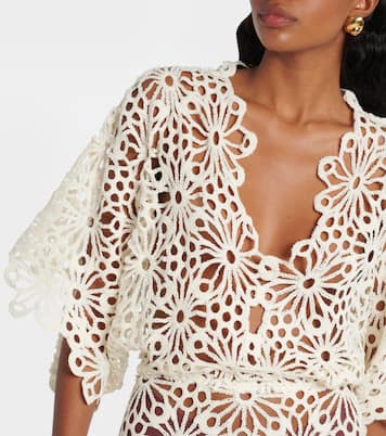 Obie crochet cotton and linen maxi dress | Norma Kamali