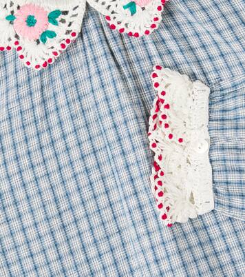 Rhea checked cotton and linen blouse | Bebe Organic