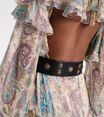 Embellished leather belt | Etro