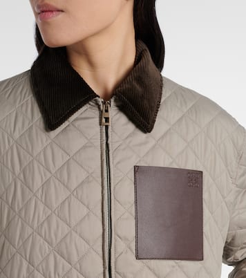 Anagram leather-trimmed quilted jacket | Loewe