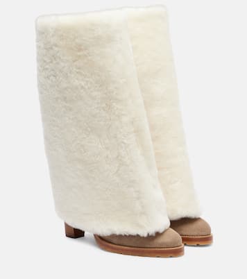 Stiefel aus Shearling und Veloursleder | Yves Salomon