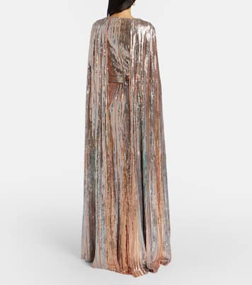 Sequined caped gown | Elie Saab