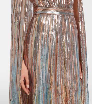 Sequined caped gown | Elie Saab
