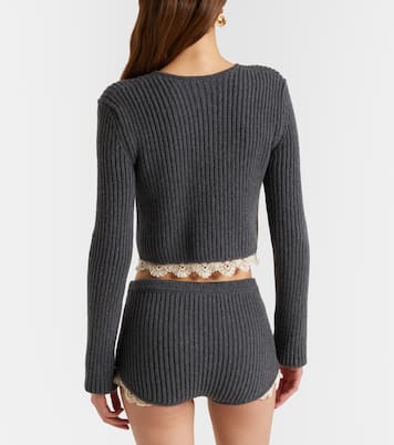 Cardigan raccourci en cachemire et crochet | Magda Butrym