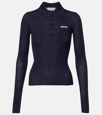 Polohemd aus Kaschmir und Seide | Miu Miu