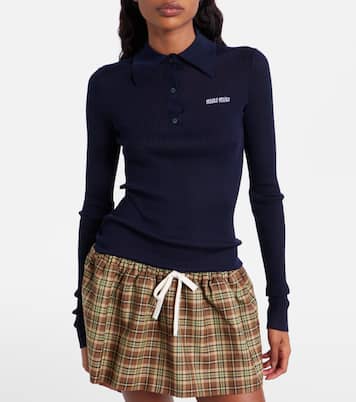 Polohemd aus Kaschmir und Seide | Miu Miu