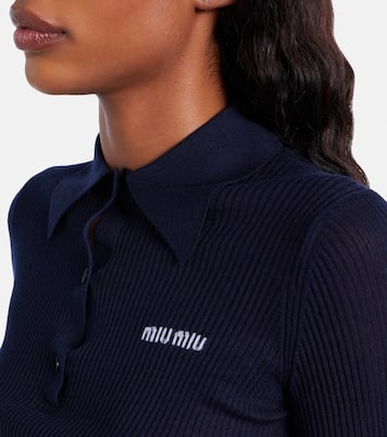 Polohemd aus Kaschmir und Seide | Miu Miu