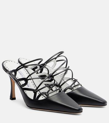 Netas 90 leather mules  | Manolo Blahnik