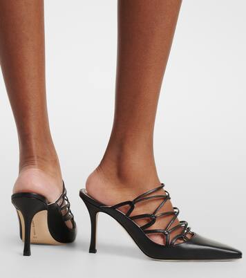 Netas 90 leather mules  | Manolo Blahnik