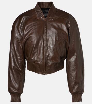 Cropped leather bomber jacket | Phoebe Philo