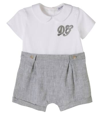 Baby Spieler aus Leinen und Baumwolle | Dolce&Gabbana Kids