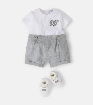 Baby Spieler aus Leinen und Baumwolle | Dolce&Gabbana Kids