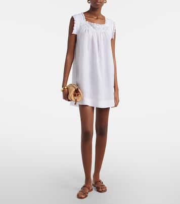 Almadia lace-trimmed ramie minidress | Dôen