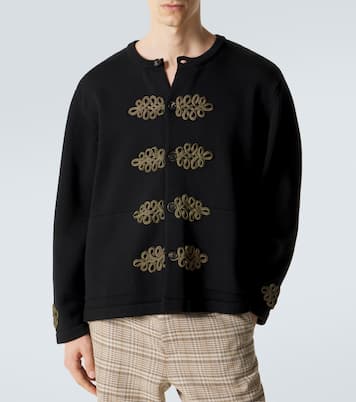 Cardigan Looped Frog brodé en laine | Bode