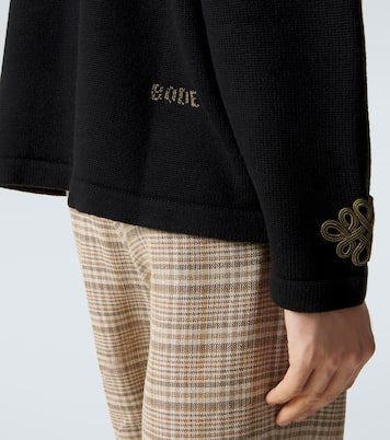 Cardigan Looped Frog brodé en laine | Bode