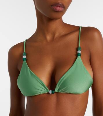 Via 비즈 트라이앵글 비키니 탑 | Jade Swim
