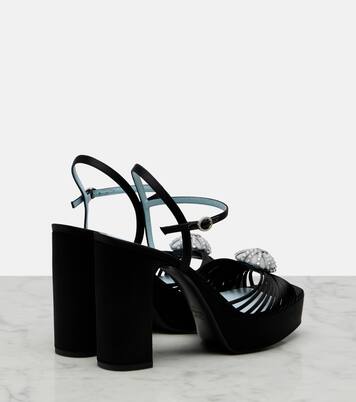 Cœur Royal embellished satin platform sandals | Valentino Garavani