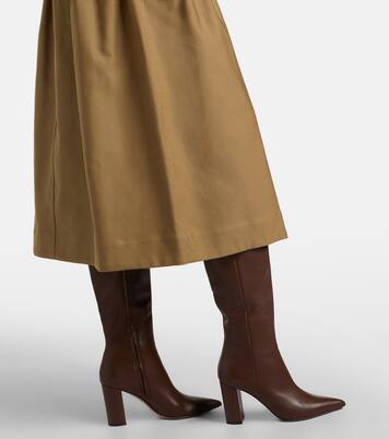 Tempio belted cotton twill midi skirt | Max Mara