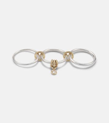 Piera 925 sterling silver and 18kt gold ring with diamond | Spinelli Kilcollin