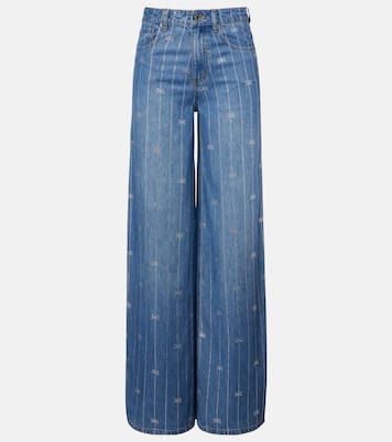 Verzierte Wide-Leg Jeans | Self-Portrait
